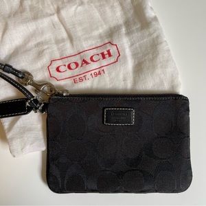 Black Coach Signature Wristlet